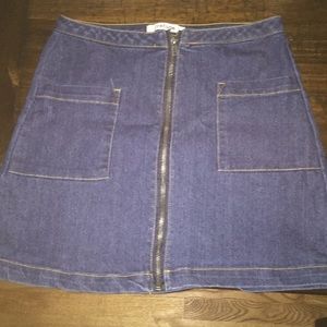 Denim Skirt with zipper down middle